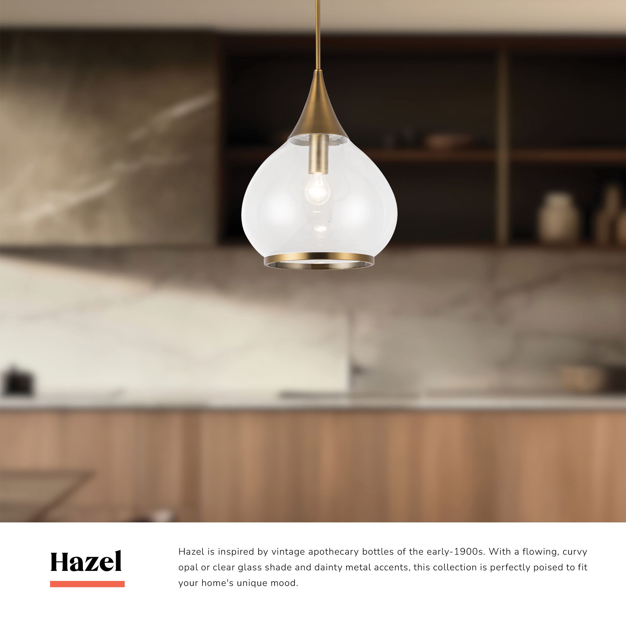 Image 7 Hazel 14 1/4" Wide Aged Gold and Clear Glass Pendant Light more views