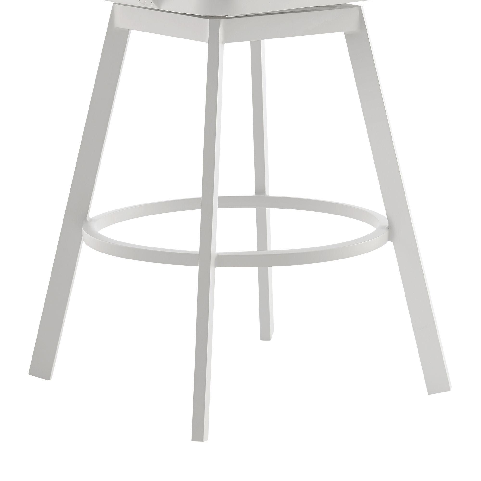 Hazel 26 in. Outdoor Barstool in Aluminum, Teak Wood, Argent Gray Cushions