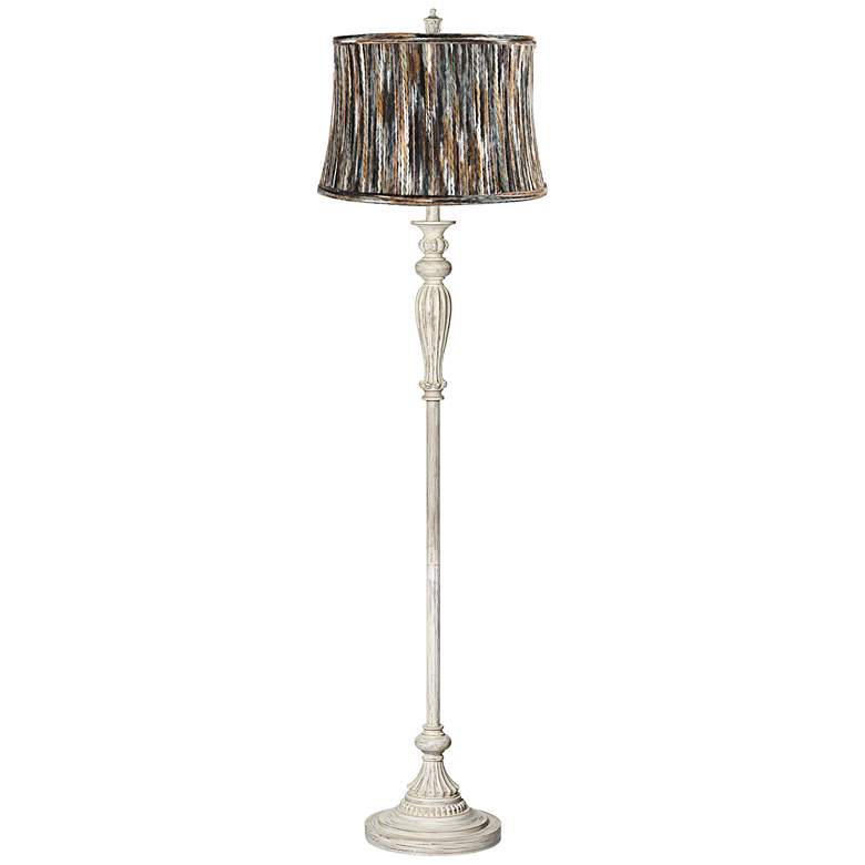 Image 1 Hazel Antique White Floor Lamp with Hasselt Cafe Shade