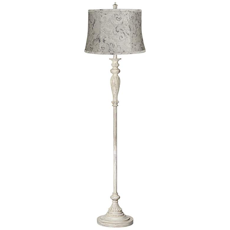 Image 1 Hazel Antique White Floor Lamp with Weiden Gray Shade