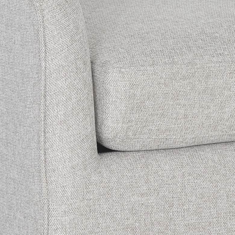 Image 3 Hazel Belfast Heather Gray Fabric and Antique Brass Swivel Armchair more views