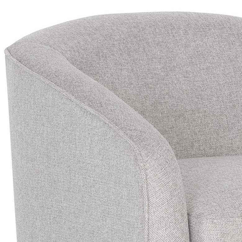 Image 4 Hazel Belfast Heather Gray Fabric and Antique Brass Swivel Armchair more views