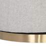 5_Hazel Belfast Heather Gray Fabric and Antique Brass Swivel Armchair more views