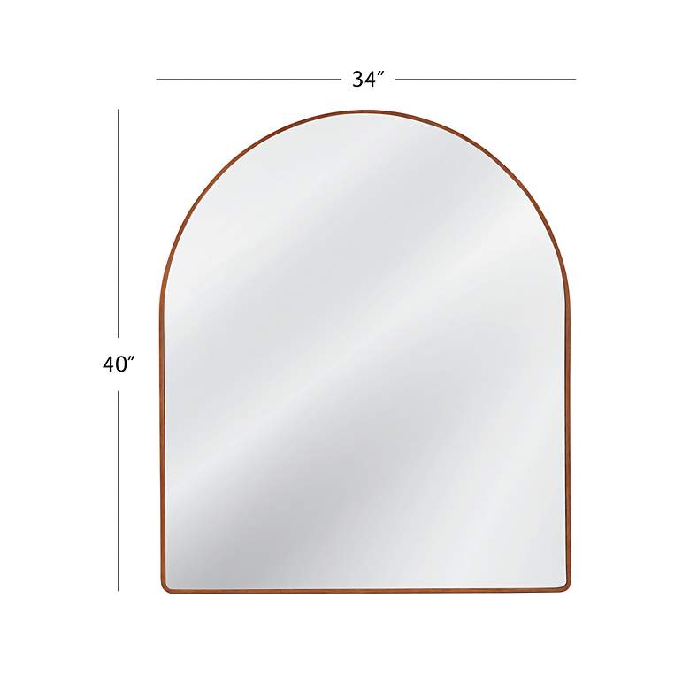 Image 6 Hazel Brown 34" x 40" Arched Top Wall Mirror more views