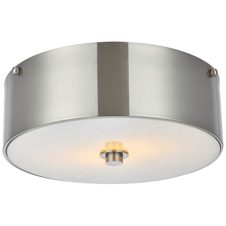 Image 1 Hazen 2 Lt 12" Burnished Nickel Flush Mount