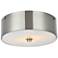 Hazen 2 Lt 12" Burnished Nickel Flush Mount