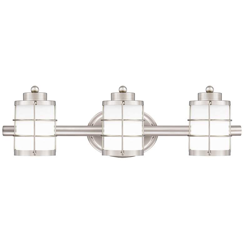Image 1 Hazlett 23" Wide Brushed Nickel 3-Light Bath Light