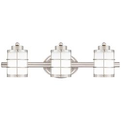Hazlett 23" Wide Brushed Nickel 3-Light Bath Light