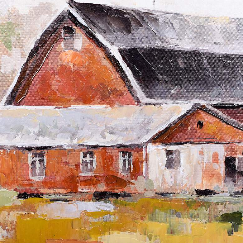 Image 3 Hazy Red Barn Art Print On Canvas Framed more views