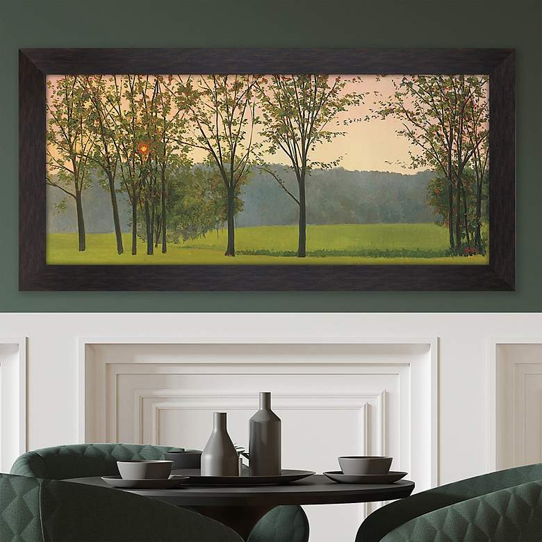 Image 1 Hazy Woodstock 52" Wide Rectangular Giclee Framed Wall Art