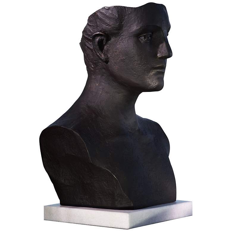 Image 1 Head 20 1/4" High Antique Bronze Metal Statue