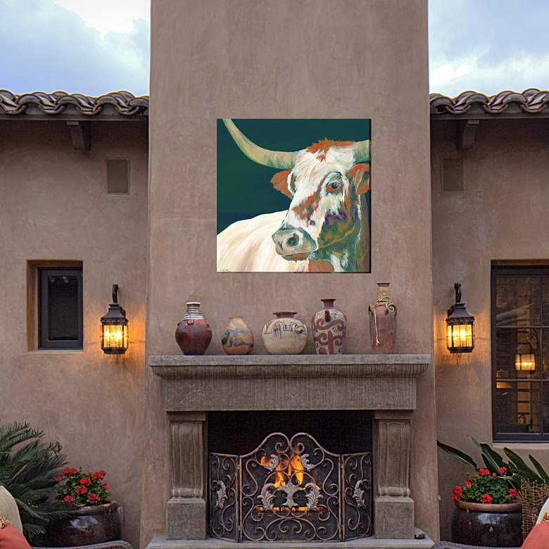 Image 3 Head of the Herd 24" Square Outdoor Canvas Wall Art more views