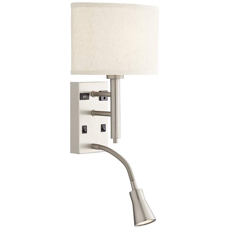 Image 1 HEADBOARD MOUNTED LAMP-2LT, USB &amp; ELEC O