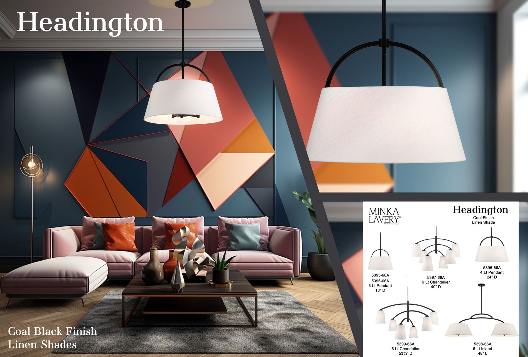 Headington 15 1/2" Wide Coal Black Pendant Light