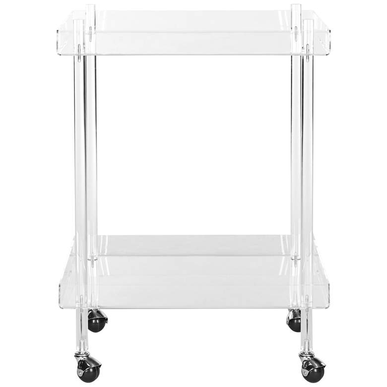 Image 2 Healy 25 1/2" Wide Clear Acrylic 2-Shelf Rolling Bar Cart more views