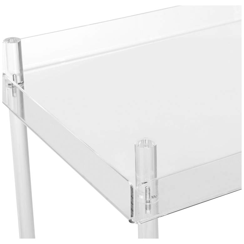 Image 3 Healy 25 1/2 inch Wide Clear Acrylic 2-Shelf Rolling Bar Cart more views