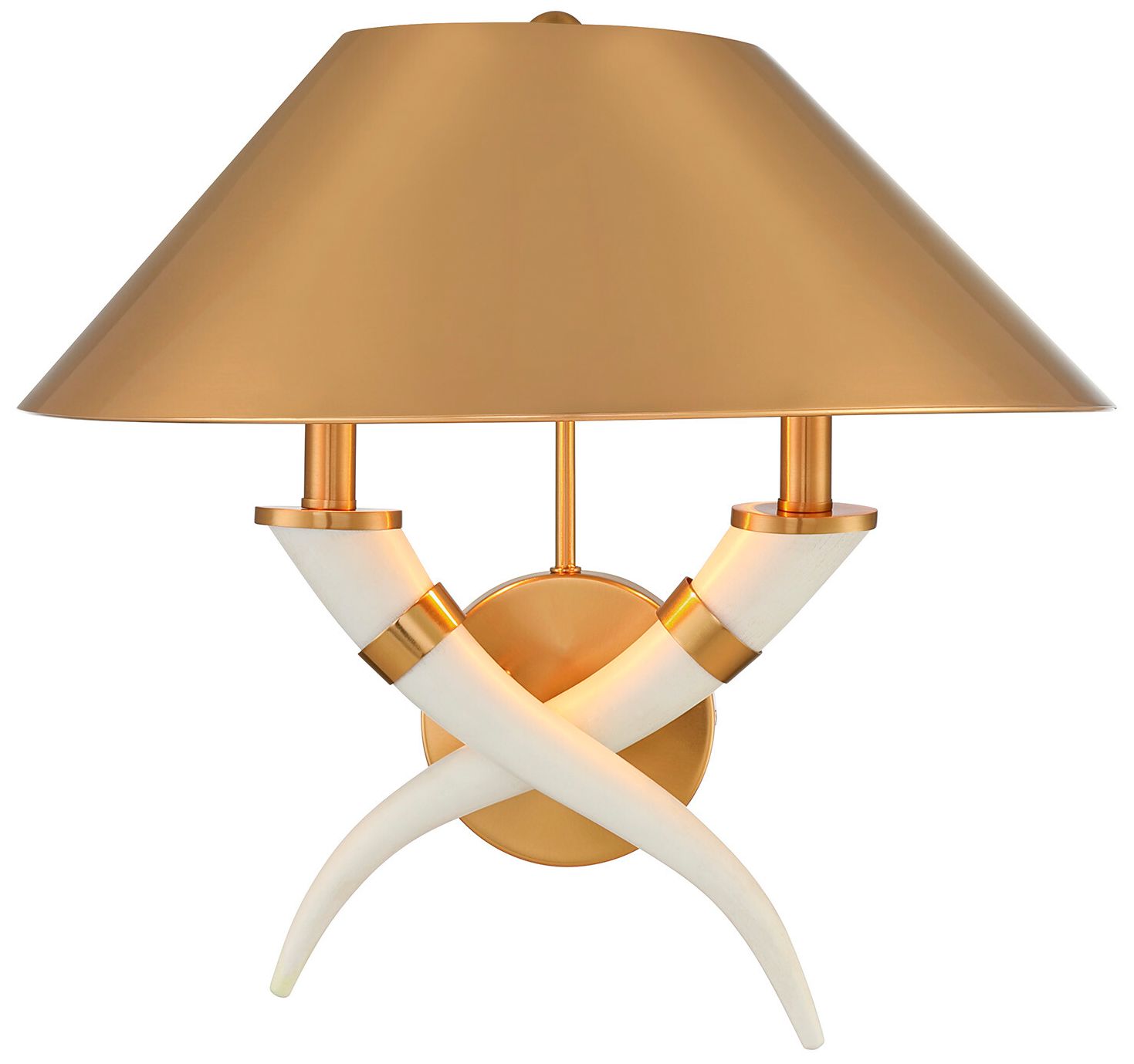 Image 2 Hearne 2-Light Wall Sconce in Warm Brass by Dann Foley
