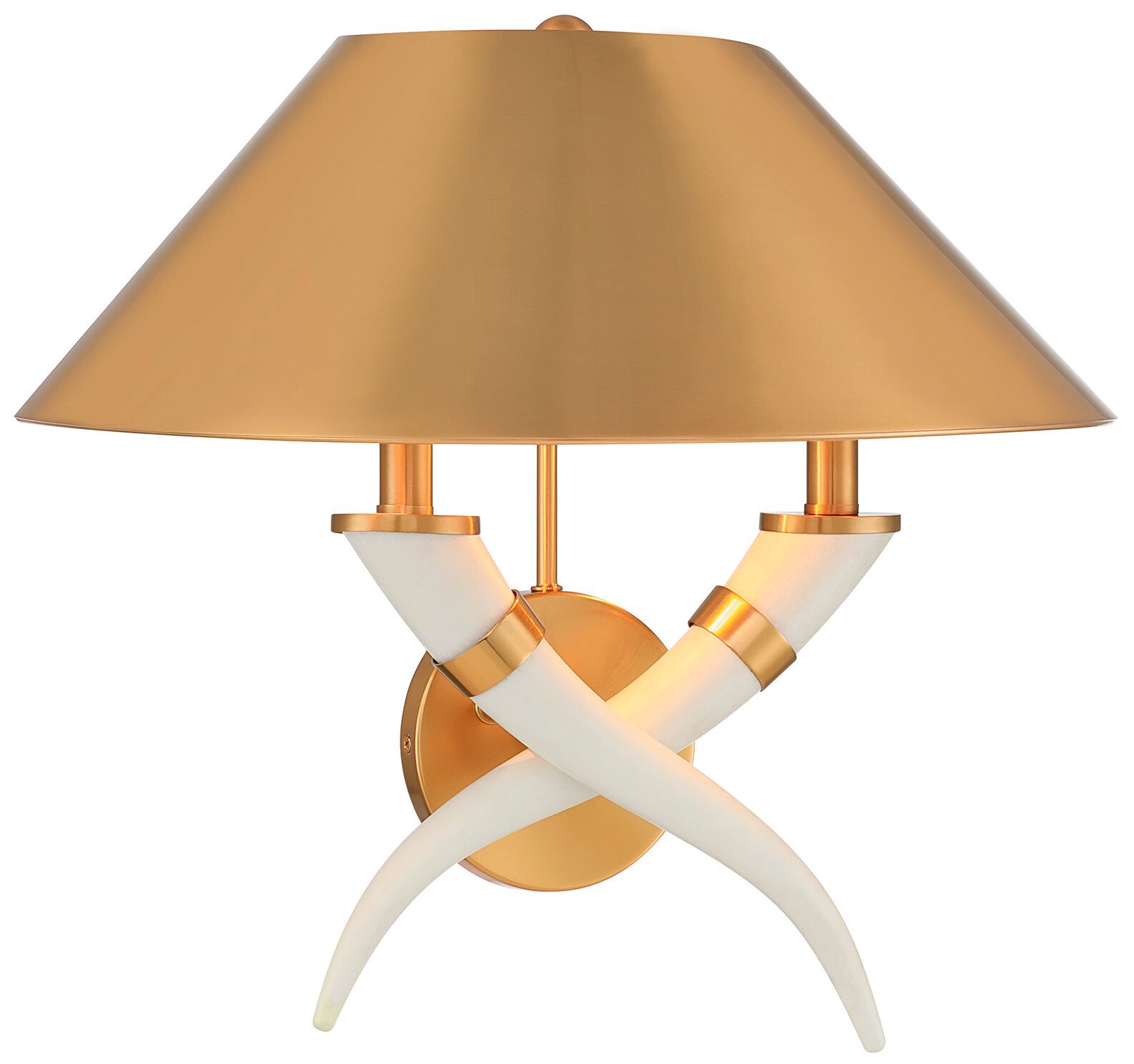 Image 4 Hearne 2-Light Wall Sconce in Warm Brass by Dann Foley more views