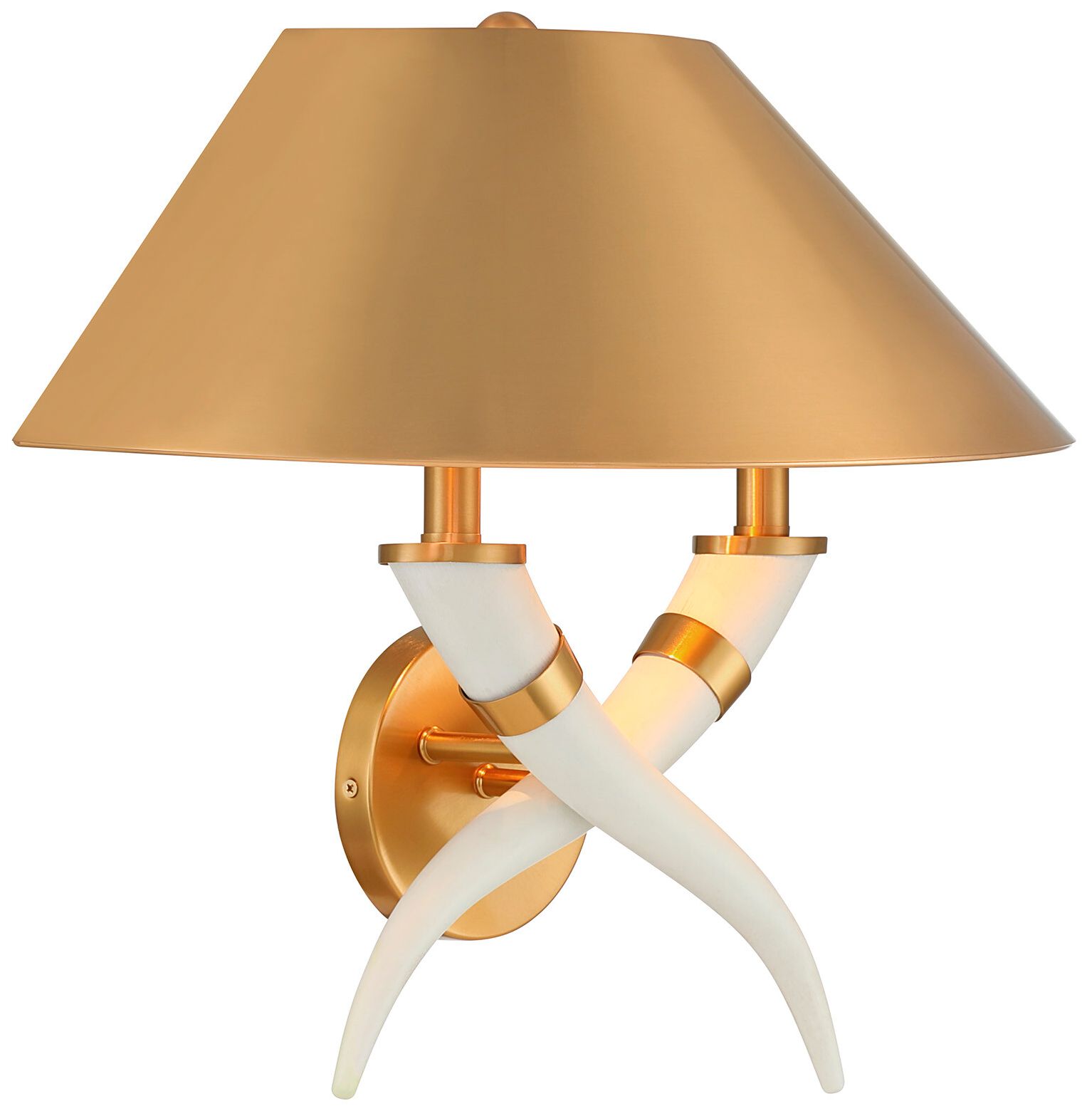 Image 5 Hearne 2-Light Wall Sconce in Warm Brass by Dann Foley more views