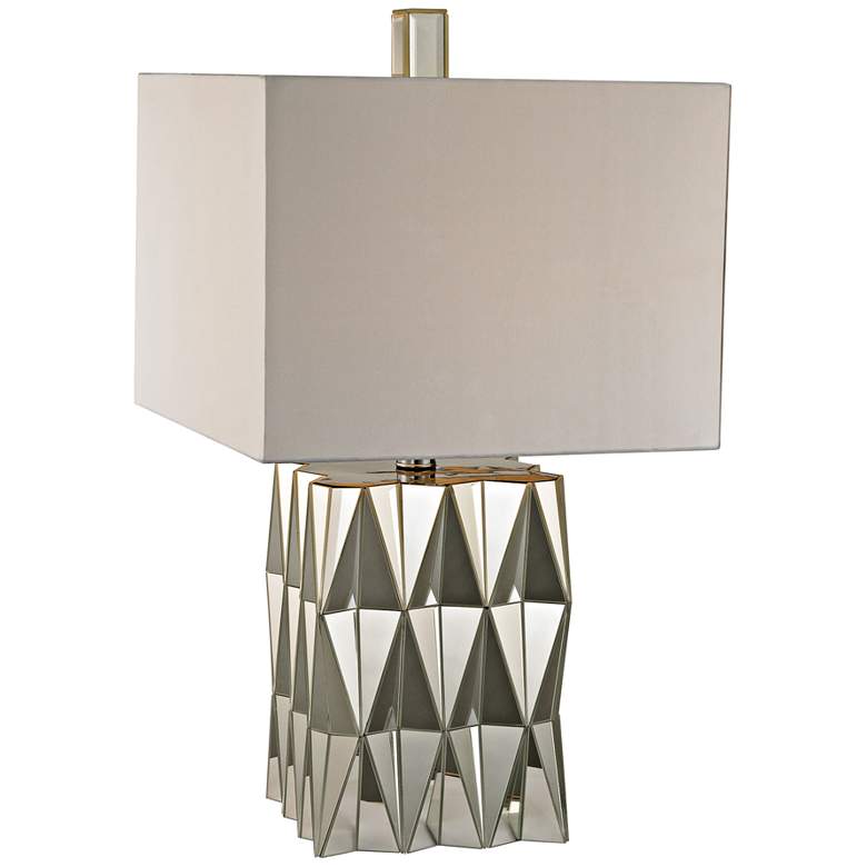 Image 1 Hearst Clear Mirror and Chrome Glass Table Lamp