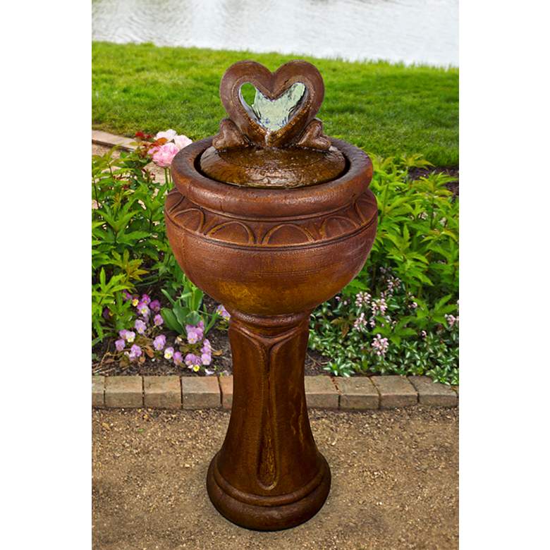 Image 1 Heart of Hearts 40 3/4 inch High Relic Roho LED Bubbler Fountain