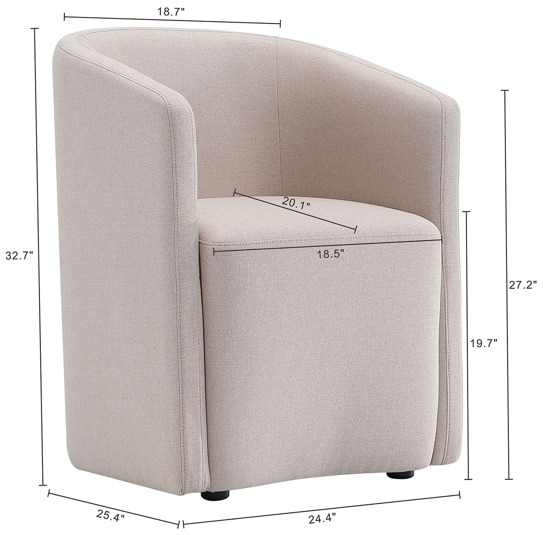 Image 4 Hearth Contemporary Modern Upholstered Armchair in Barley more views