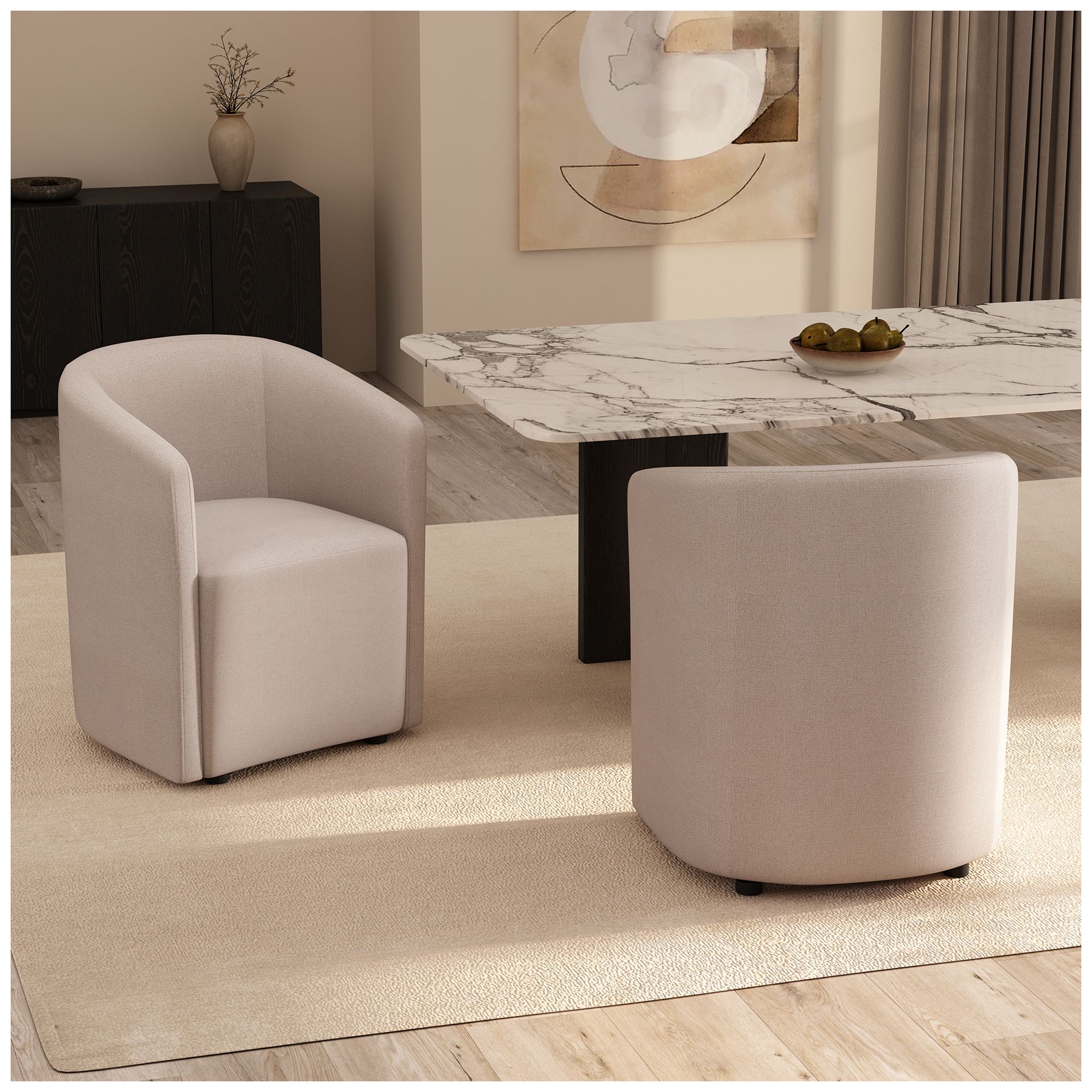Hearth Contemporary Modern Upholstered Armchair in Barley