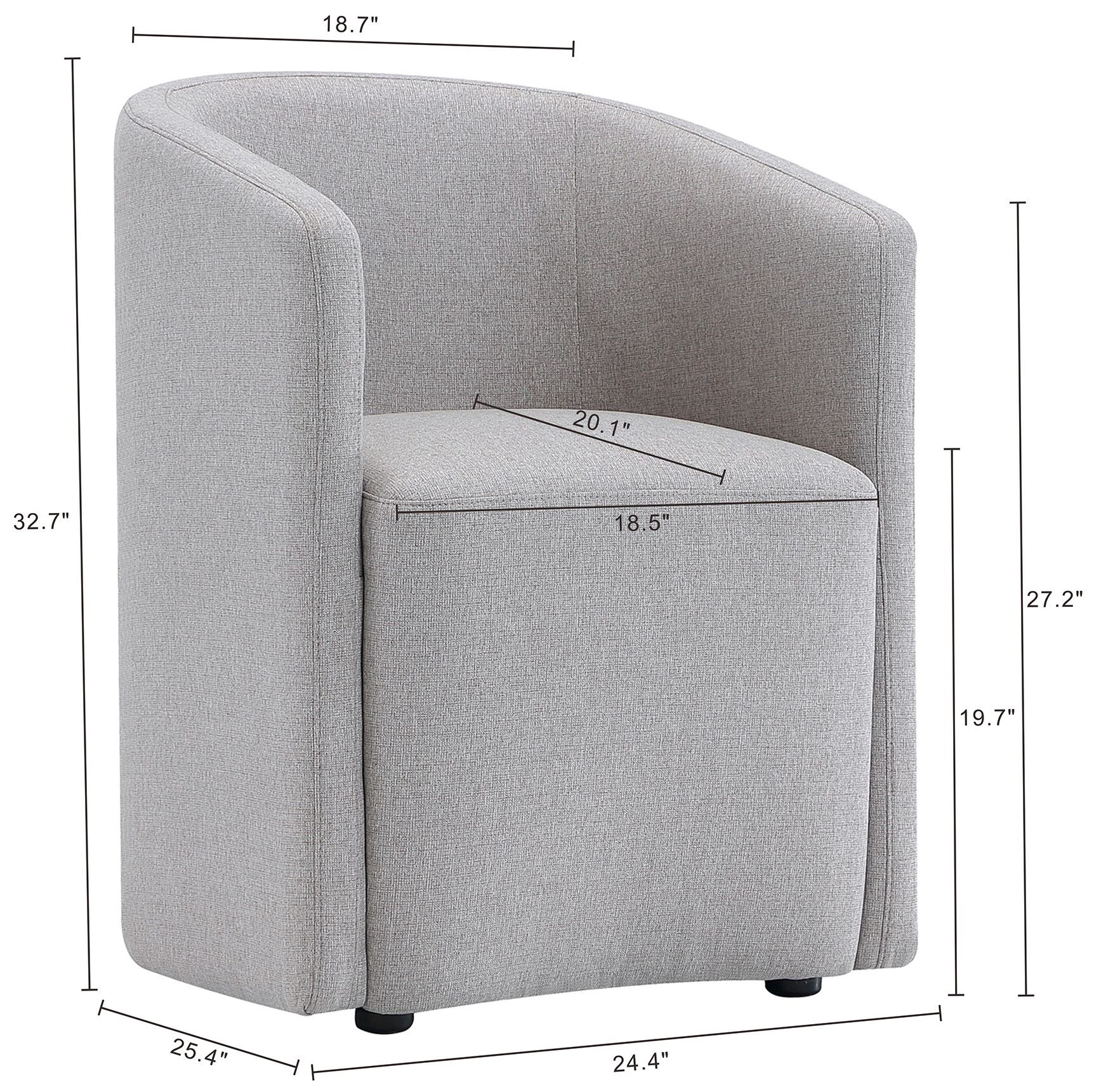 Image 4 Hearth Contemporary Modern Upholstered Armchair in Light Gray more views