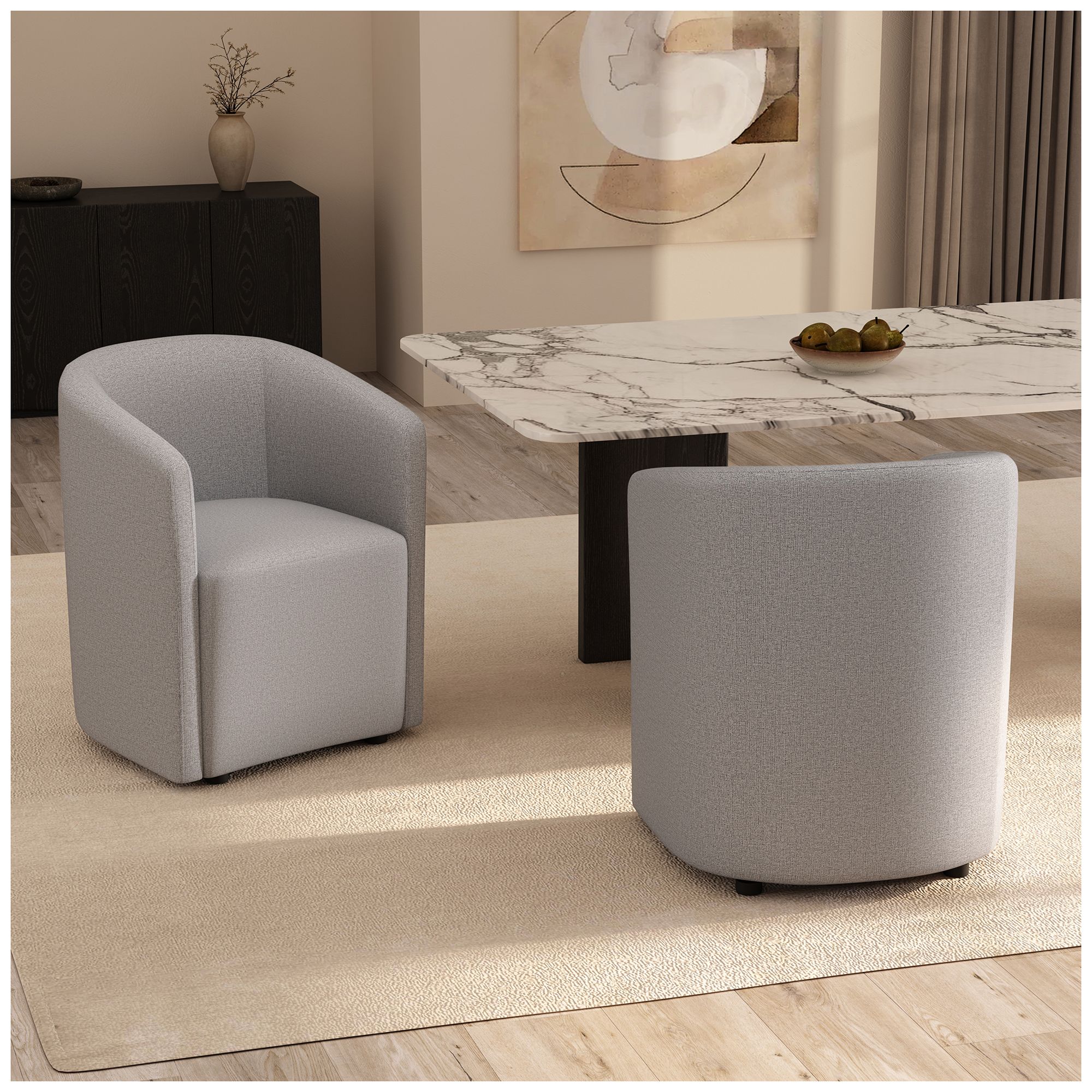Hearth Contemporary Modern Upholstered Armchair in Light Gray