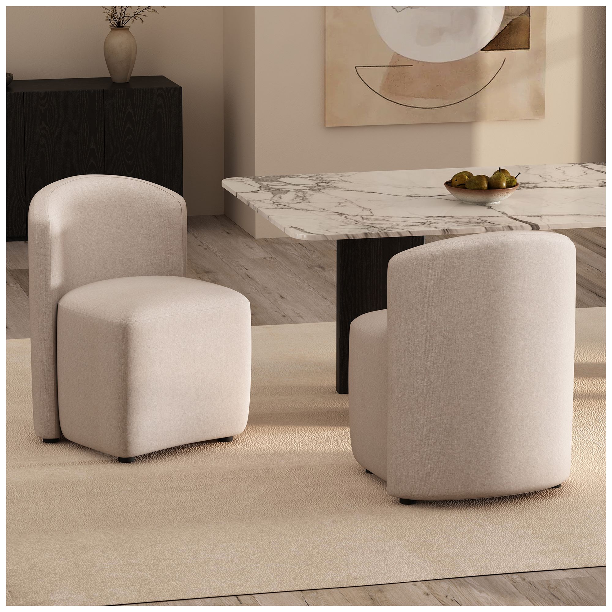 Hearth Contemporary Modern Upholstered Side Chair in Barley