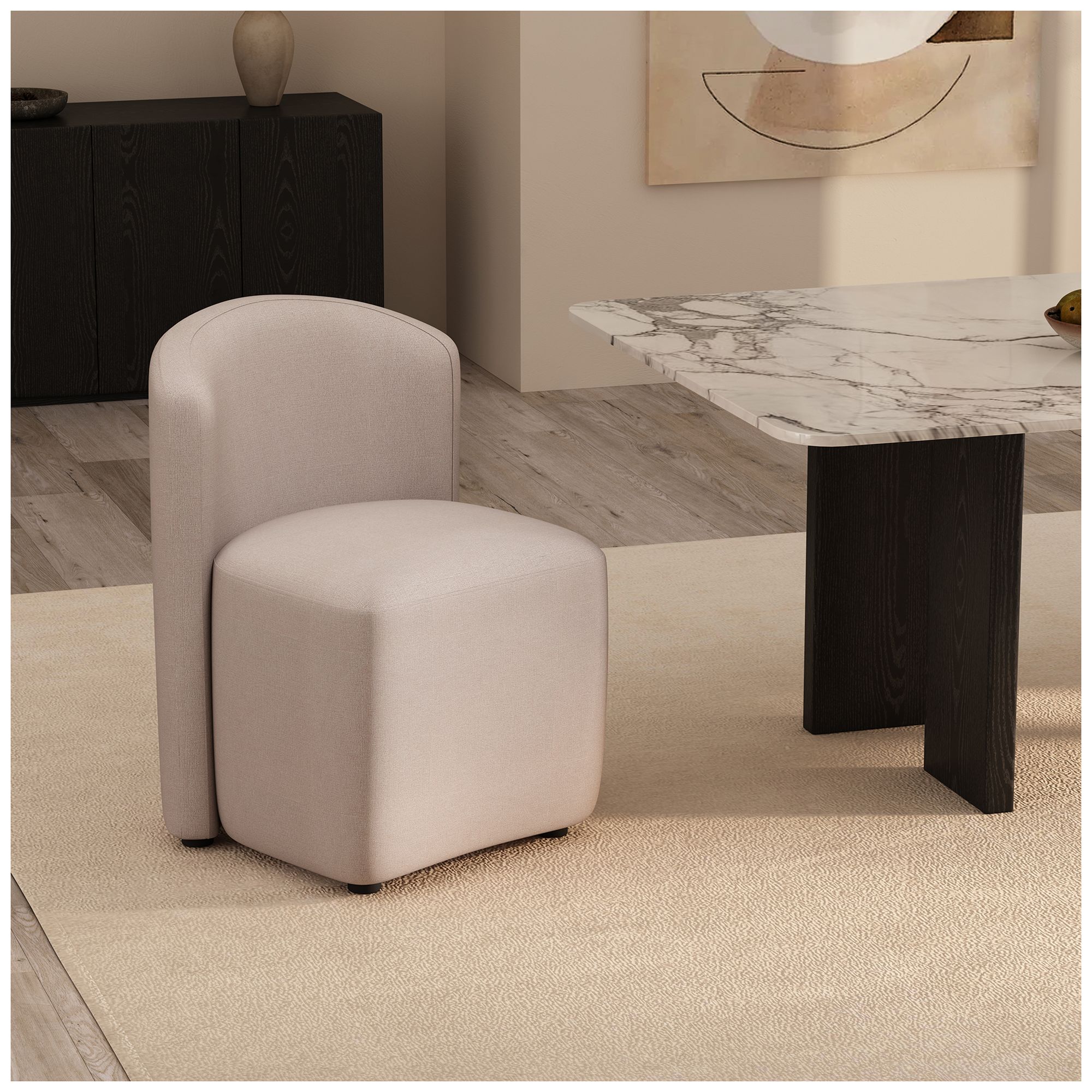 Image 3 Hearth Contemporary Modern Upholstered Side Chair in Barley more views