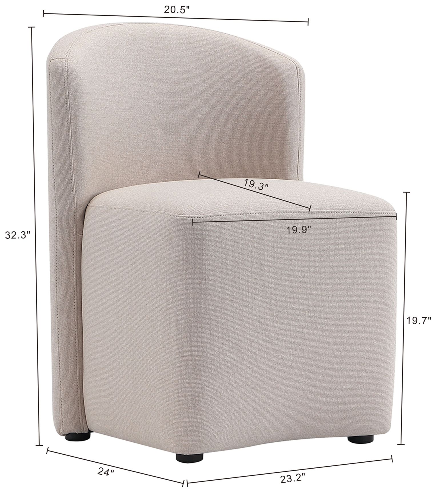 Image 4 Hearth Contemporary Modern Upholstered Side Chair in Barley more views