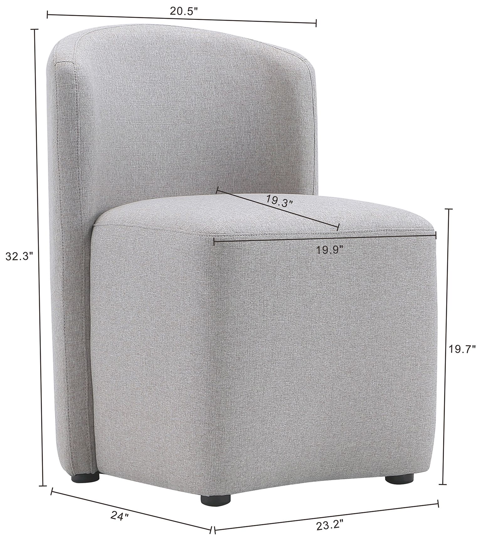 Image 4 Hearth Contemporary Modern Upholstered Side Chair in Light Gray more views