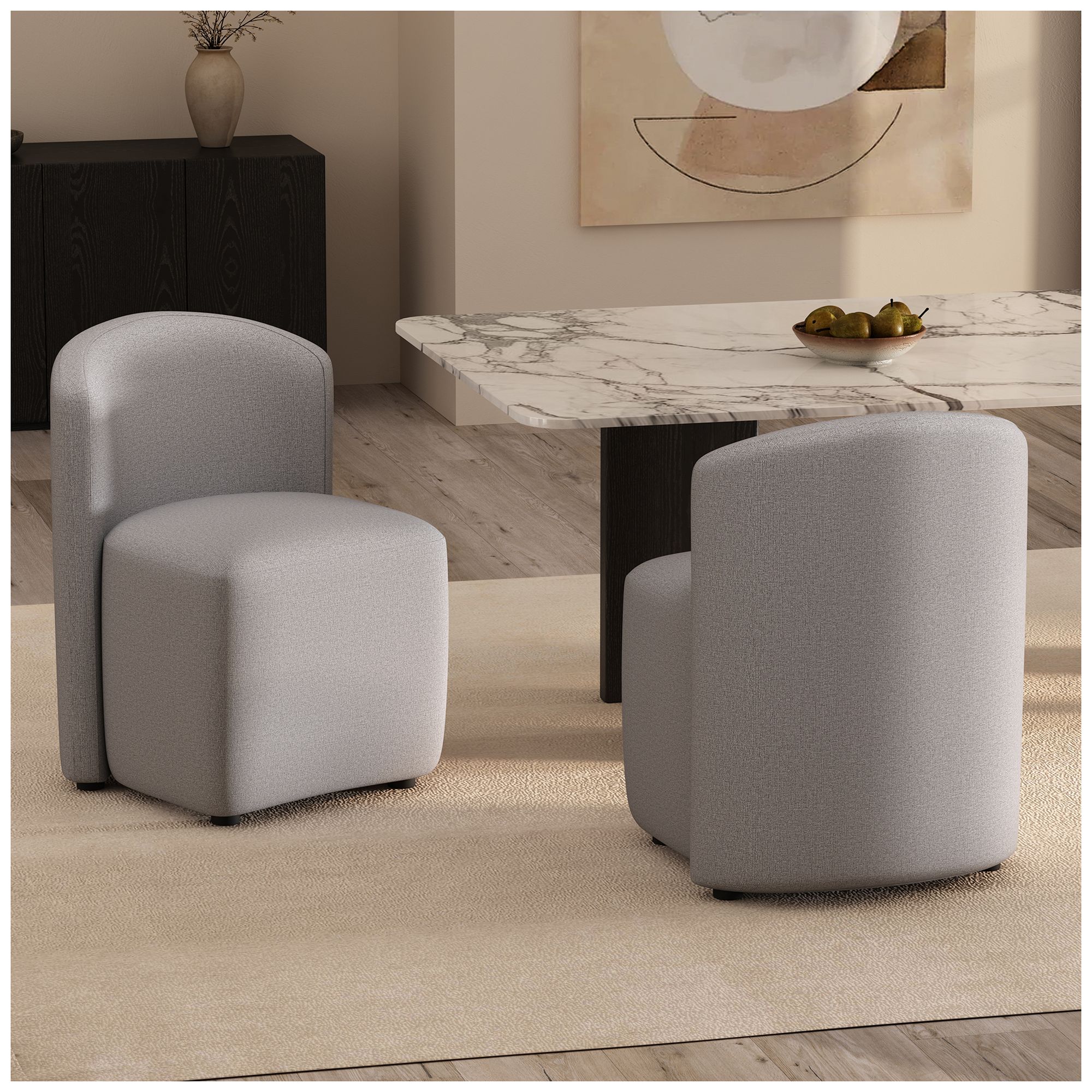 Hearth Contemporary Modern Upholstered Side Chair in Light Gray