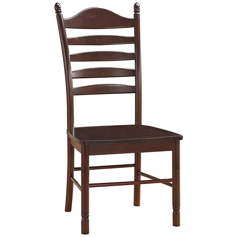 Image 1 Heartland Espresso Hardwood Ladder Back Dining Chair