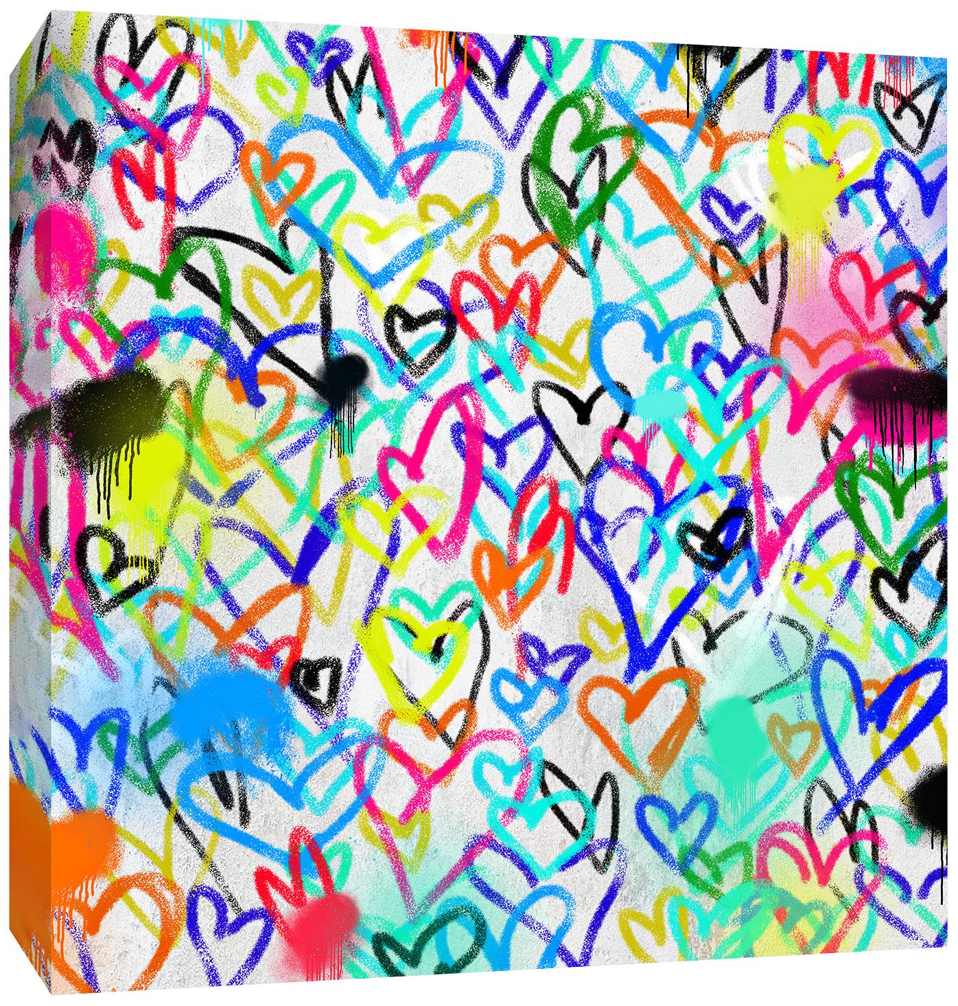 Hearts 36" Square Canvas Wall Art - #12P96 | Lamps Plus