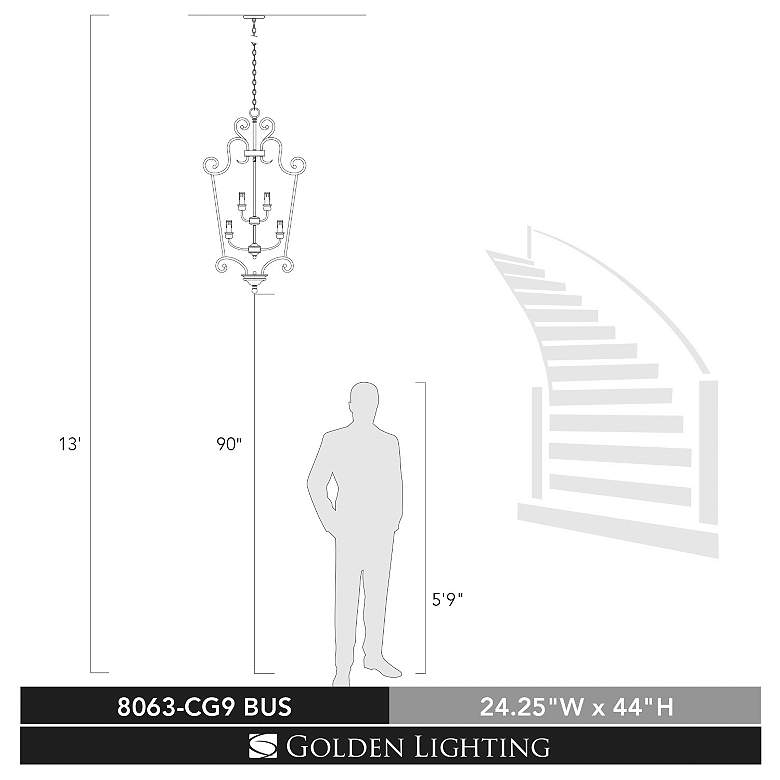 Image 3 Heartwood Burnt Sienna 44" High Entry Chandelier more views