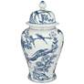 3_Heather 16" High Blue and White Ceramic Ginger Jar with Lid