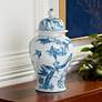 2_Heather 16" High Blue and White Ceramic Ginger Jar with Lid