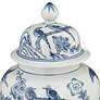 4_Heather 16" High Blue and White Ceramic Ginger Jar with Lid more views