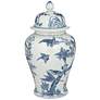 7_Heather 16" High Blue and White Ceramic Ginger Jar with Lid more views