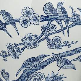 Image5 of Heather 20 3/4" High Blue and White Ceramic Ginger Jar with Lid more views