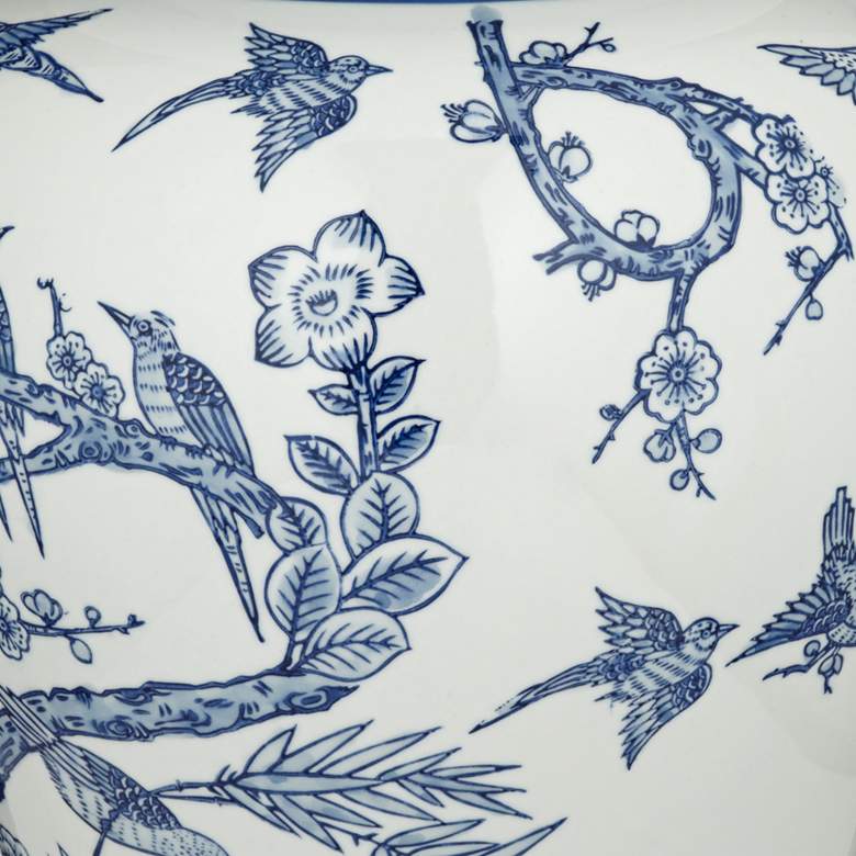 Image 6 Heather 20 3/4" High Blue and White Ceramic Ginger Jar with Lid more views