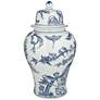 7_Heather 20 3/4" High Blue and White Ceramic Ginger Jar with Lid more views