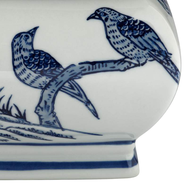 Image 5 Heather 7 1/2" High Blue and White Ceramic Decorative Jar with Lid more views