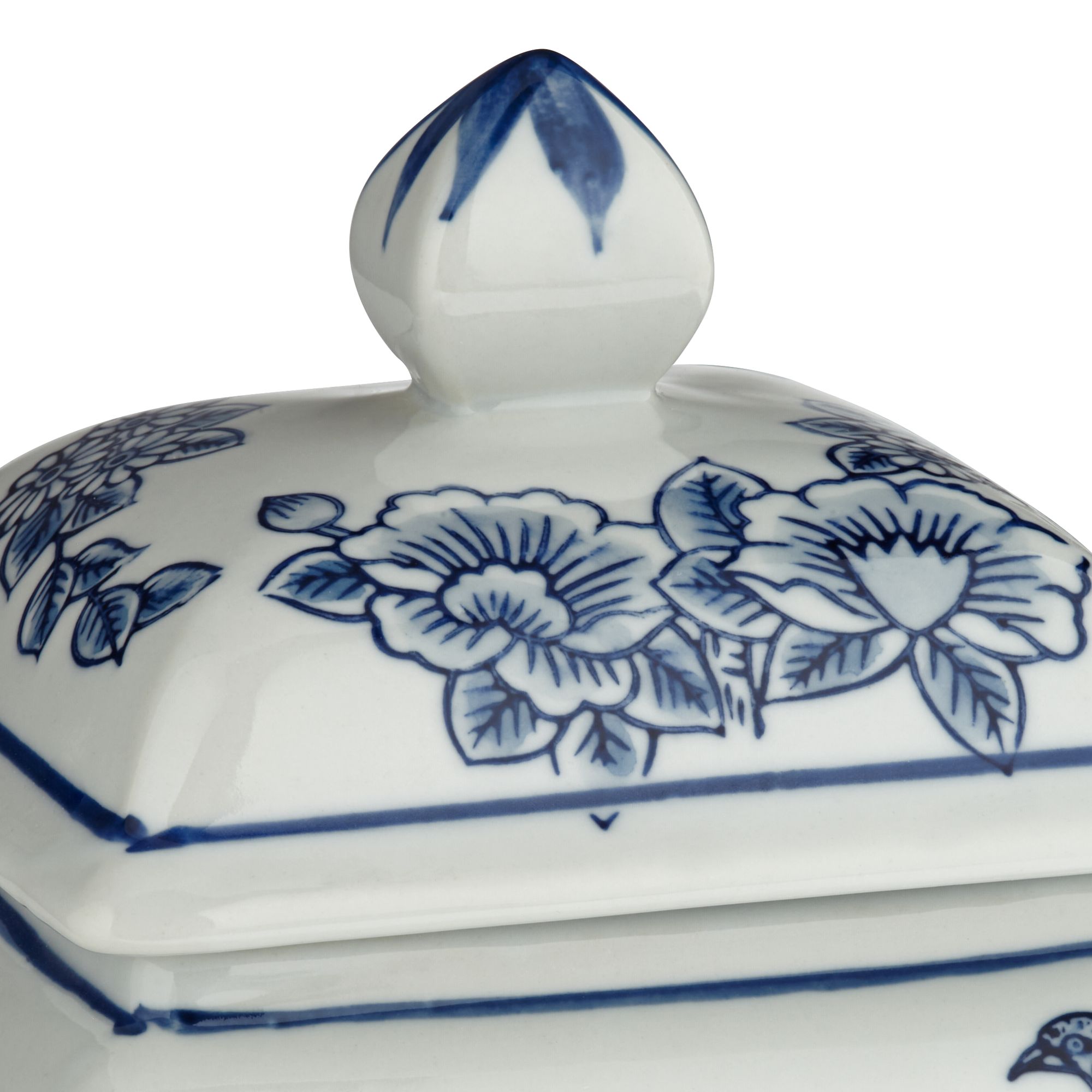 Image 4 Heather 7 1/2" High Blue and White Ginger Jar Accessory with Lid more views