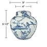 Heather 9 1/2" High Blue and White Ceramic Ginger Jar with Lid in scene