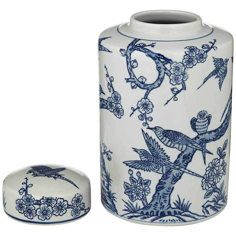 Image 5 Heather Blue and White 3-Piece Ceramic Decorative Jar Set more views