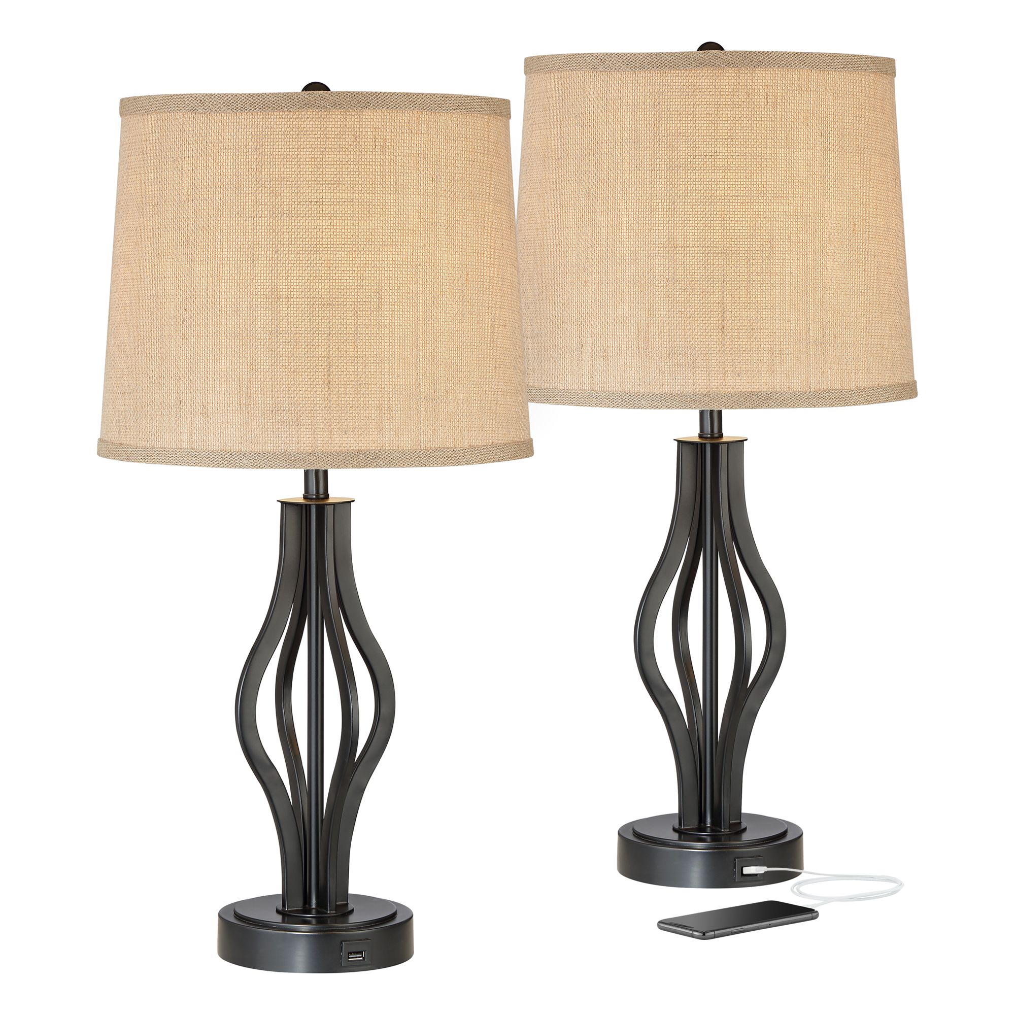 table lamps for bedroom with usb ports