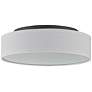 Heather; LED Flush Fixture with White Linen Shade